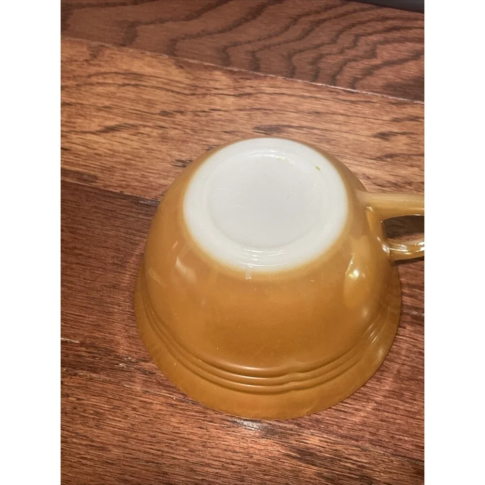 Vintage Fire King Anchor Hocking Peach Luster Cup and 5 Inch Bowl